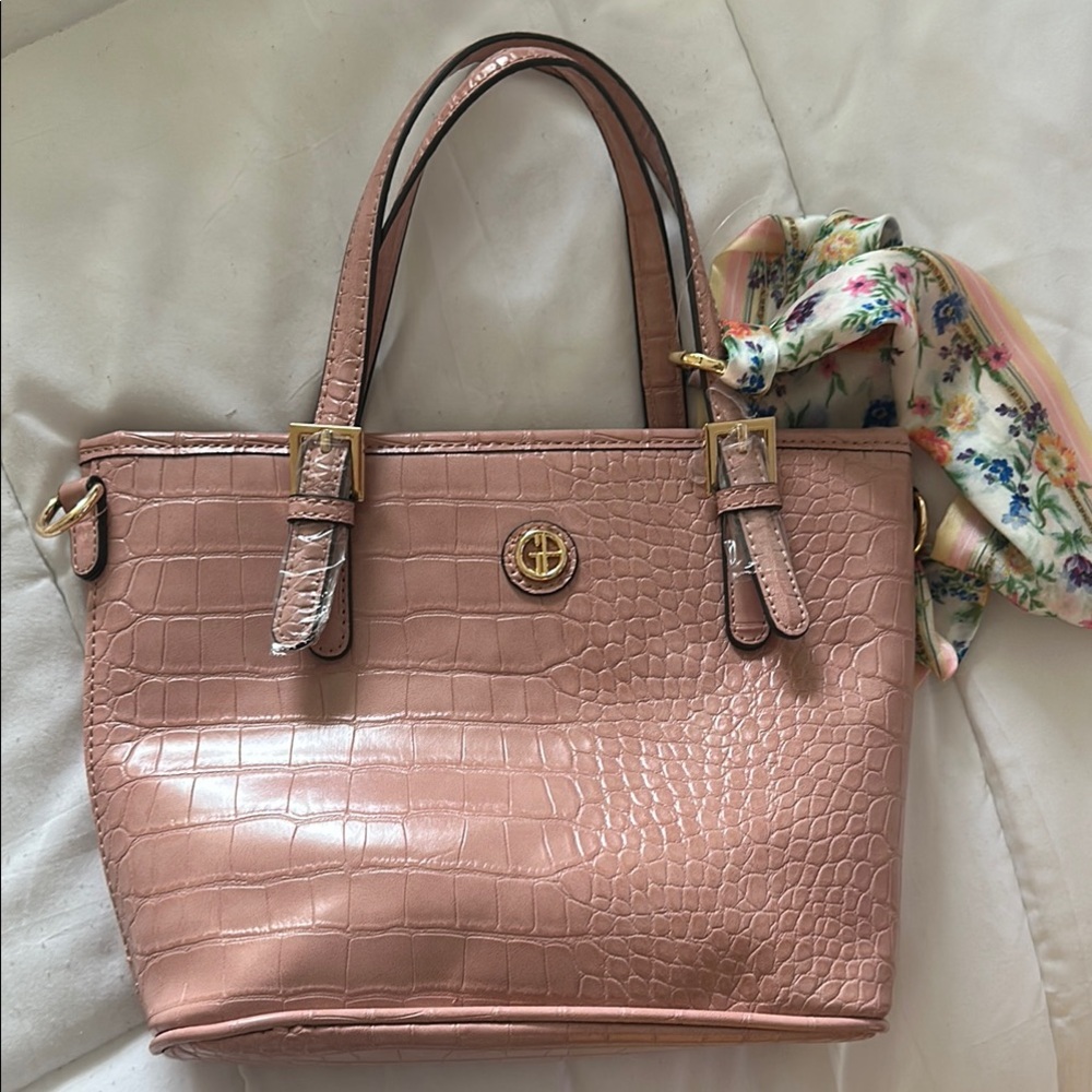 Giani Bernini Pink Crocodile-Embossed Tote
